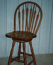 Solid Oak Stool (with Bow Arrow Brace Back seat)