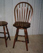 Solid Oak Stool (with 6-Bow Arrow Back seat)