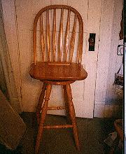 Solid Oak Stool (with Bent Back seat)
