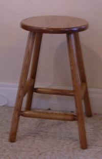  24" Oak Straight Leg Stool