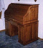 Raised Panel Computer Roll-Top Desk