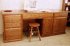 Flat-Top Computer Desk with File Drawers