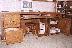 Flat-Top Computer Desk with File Drawers