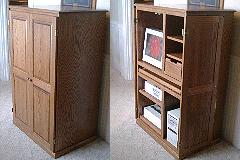 Small Computer Armoire (with fold-back doors)