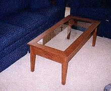 Shaker Coffe Table with Inset Glass Top