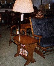 Magazine-Rack Style End Table with Lamp