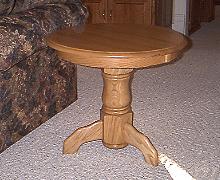 Round Pedestal End Table