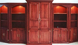 Custom Cherry Wall-Unit Entertainment Center