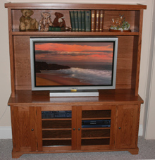 Flat Panel TV Stand with Hutch Top