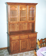 3-Door Raised Panel Hutch (with crown-top doors)