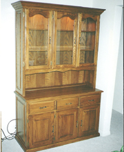 3-Door Raised Panel Hutch (with crown-top doors)