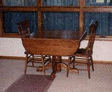 Square-Round Drop-Leaf Table