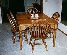 Turned Leg Square Table